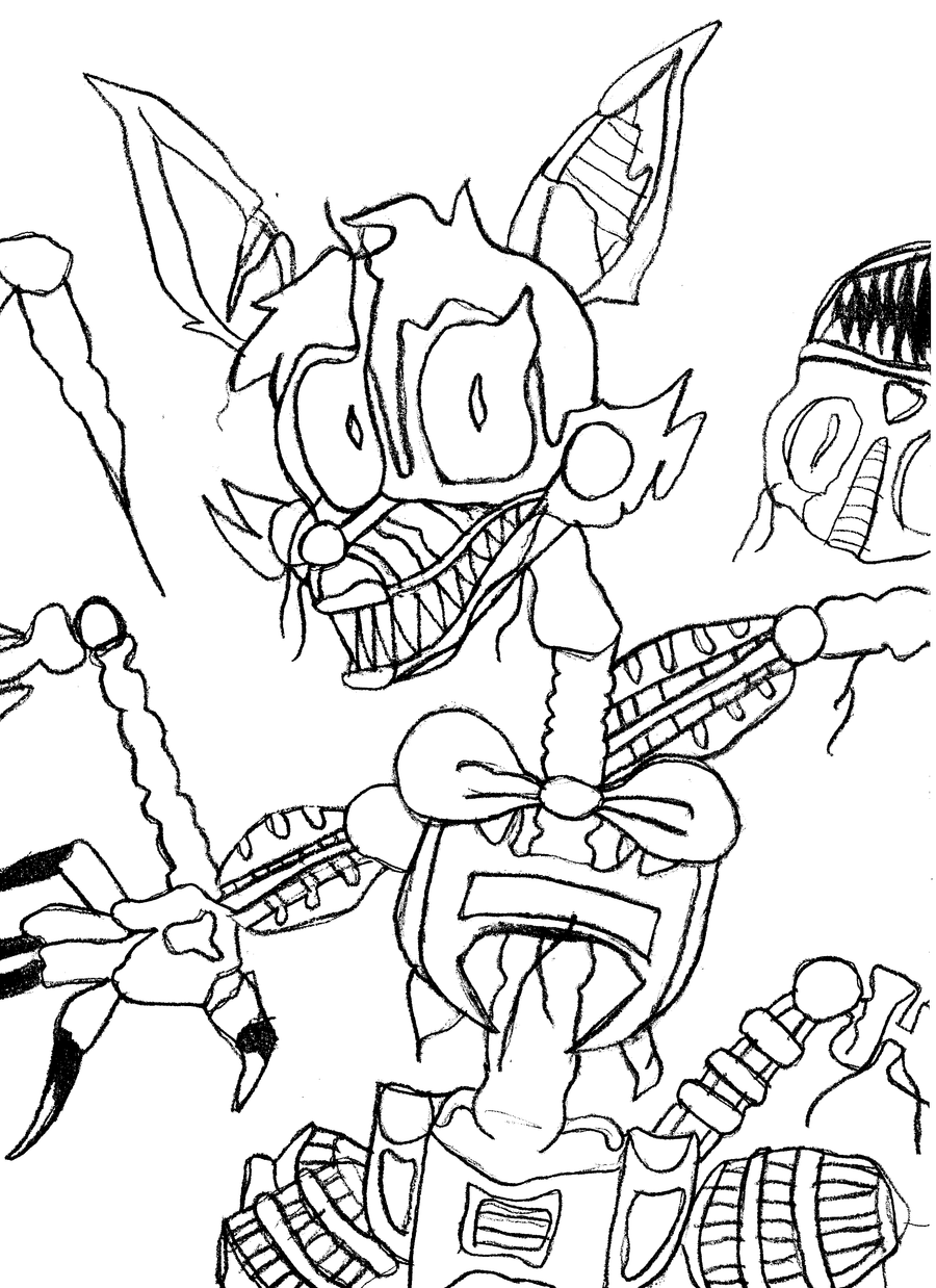 Fnaf Foxy And Mangle Coloring Pages