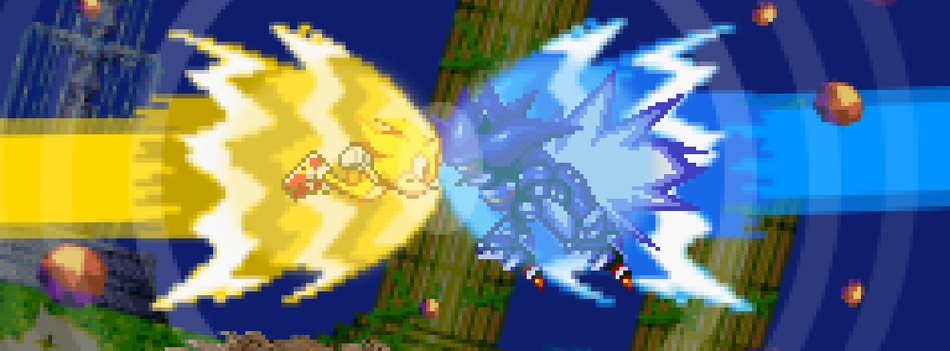 Dark Sonic Vs Fleetway Super Sonic (short sprite animation) on Make a GIF