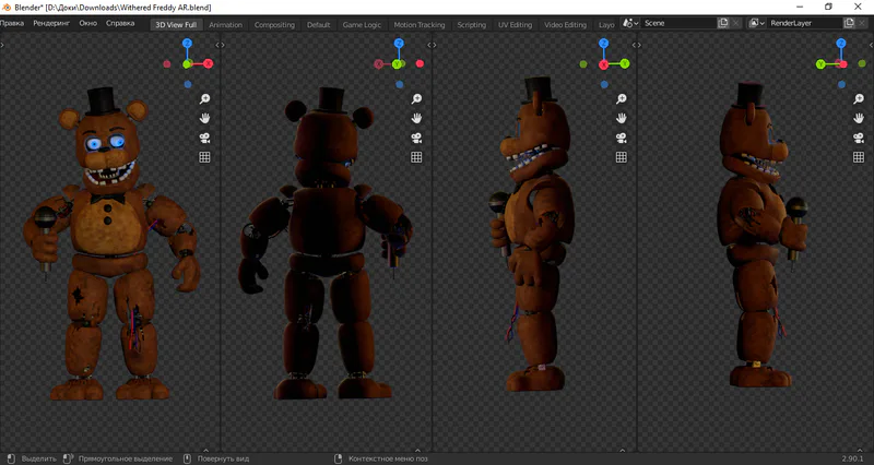 Withered Freddy Full Model Withered Freddy By E A Download Free 3D