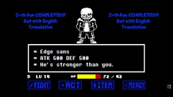 Edgetale Edge Sans Fight (Sans Hard Mode, DEMO), Undertale Fan-Game