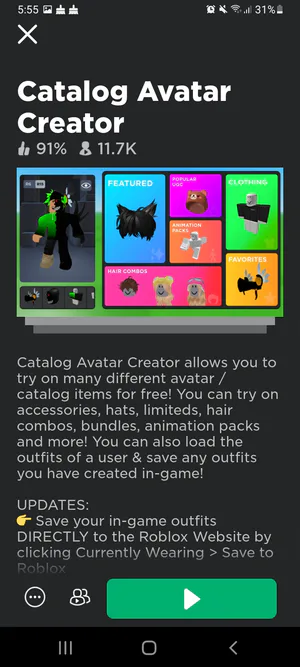 Catalog Avatar Creator codes