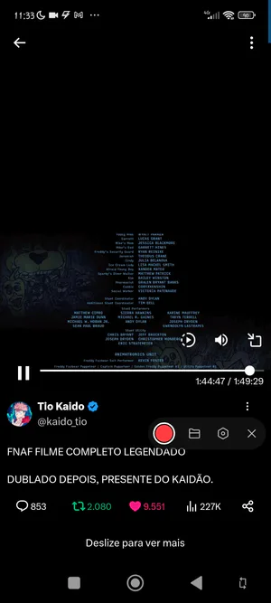 Tio Kaido kaido tio FNAF FILME COMPLETO LEGENDADO DUBLADO DEPOIS