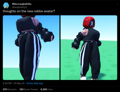 Miles Laughability on X: thoughts on the new roblox avatar?   / X