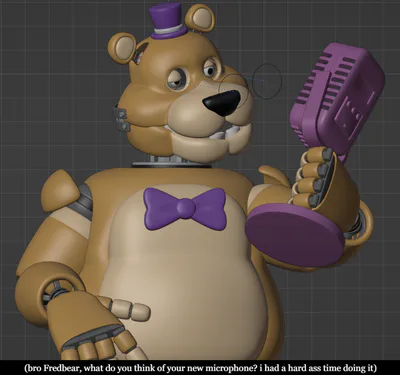 I edited Fredbear to make him look like Un-Nightmare. (Nightbear)