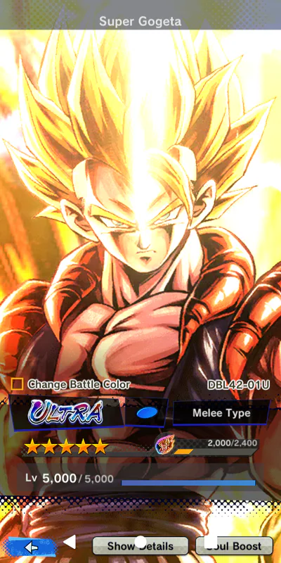 Super Gogeta (DBL42-01U), Characters, Dragon Ball Legends