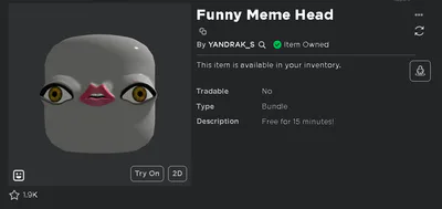 Roblox UGC Notifier on Game Jolt: New Free Package silly head