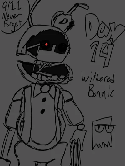 Day 6 of drawing FNaF characters until the movie comes out: Withered Bonnie.  ChemPlay requested him to be done now, so I did! : r/fivenightsatfreddys