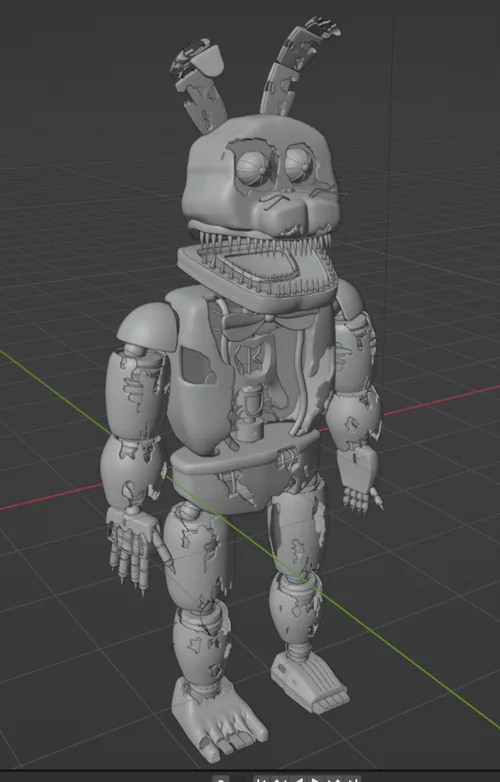 nightmare foxy from fnaf game 3D model 3D printable
