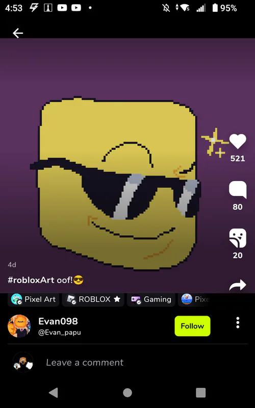 Roblox Noob With Sign and Glasses