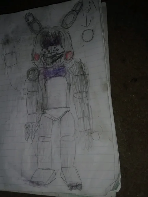 Withered BONNIE a e os desenhos estão sem colorir por que não deu