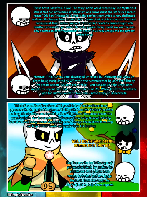 Cross Sans and XPapyrus Underverse Poster by secrettps