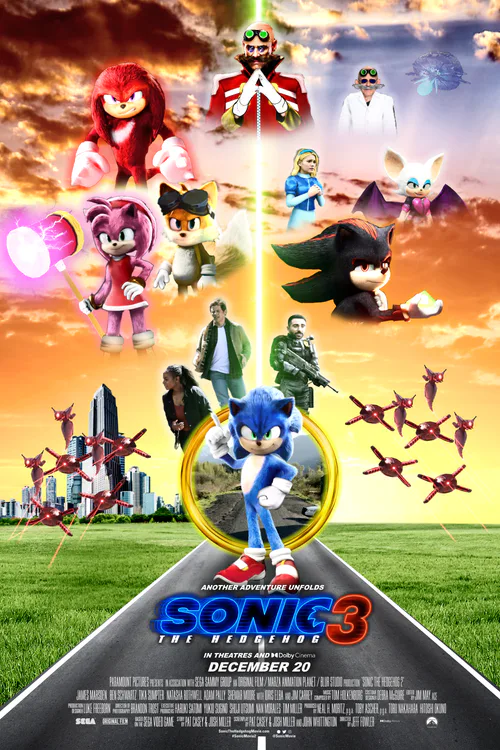 CineMarvellous - Shadow joins Sonic in #SonicMovie3 next year and Knuckles  gets his own series ➡️ bit.ly/sonic3movie . . Concept poster: @diamonddead
