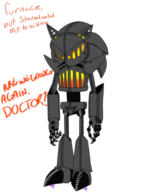 A cyborg that could extend its limbs lost to a hog, but A WALKING FURNACE  SHISH-KABOBS HIM : r/SonicEXE