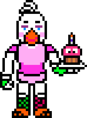 Fixed withered chica pixel art