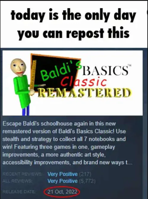 Baldi's Basics Classic Remastered (2022)