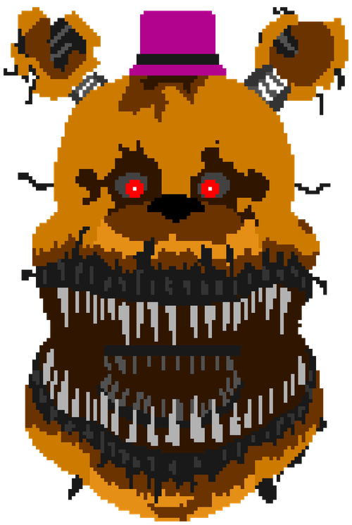 Nightmare fredbear pixel art