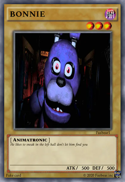fnaf yugioh cards FIVE NIGHTS AT FREDDY'S I made a FNaF CARD