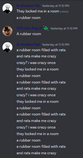 Crazy? I Was Crazy Once. They Locked Me In A Room. A Rubber Room