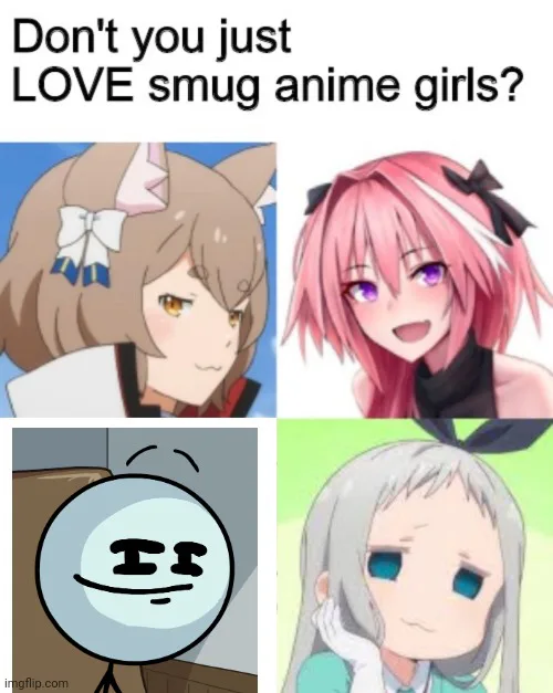 repost smug anime face Memes & GIFs - Imgflip