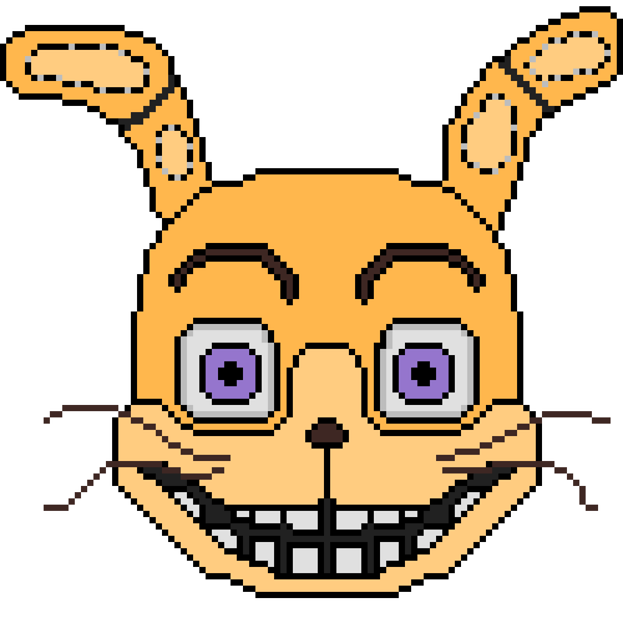 Fredbear and springbonnie crewmates pixel art