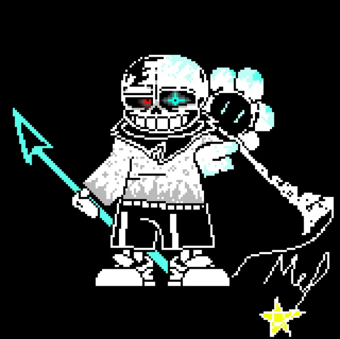 The final update on my pixel art of all Ink Sans phases : r/Undertale