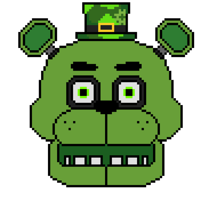 Nightmare fredbear plush pixel art