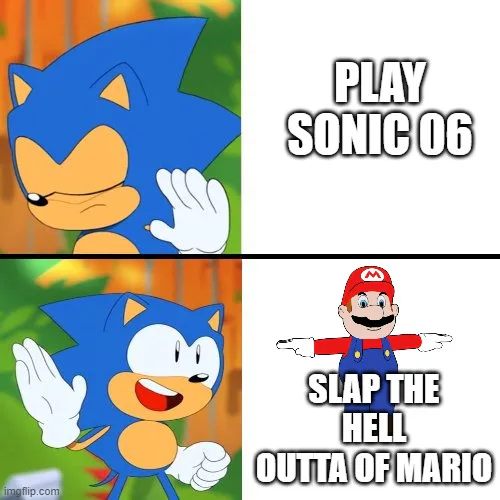 Sonic slaps Shadow (MEME)