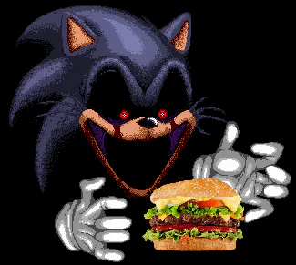 Hamburger Meme but its Dark Sonic The Hedgehog 