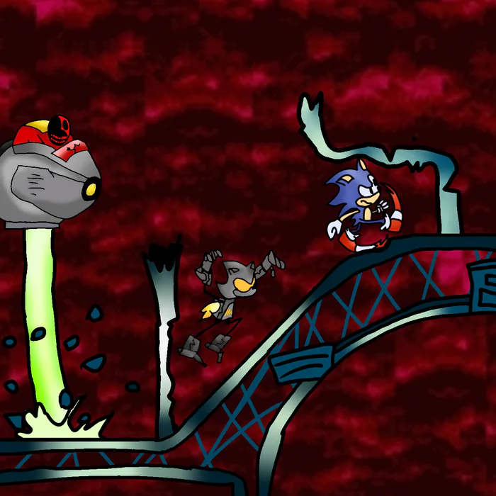 Dark Sonic vs Lord X {Stick Nodes} 