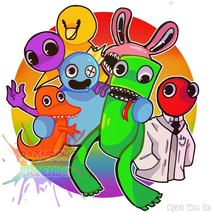 Game Jolt on X: Rainbow Friends fan art 🌈🖌️💕 By