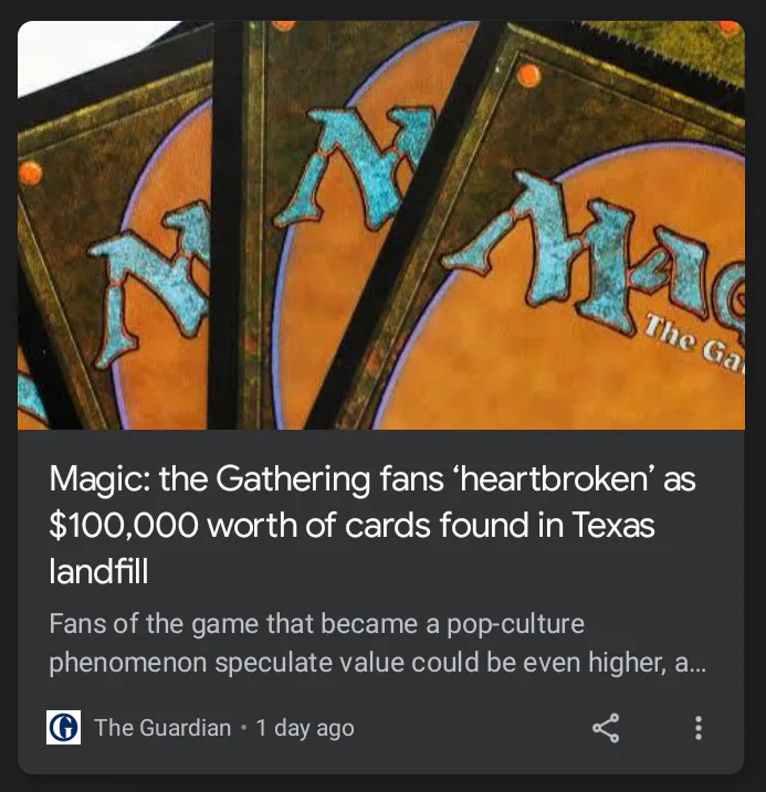 Magic: the Gathering fans 'heartbroken' as $100,000 worth of cards