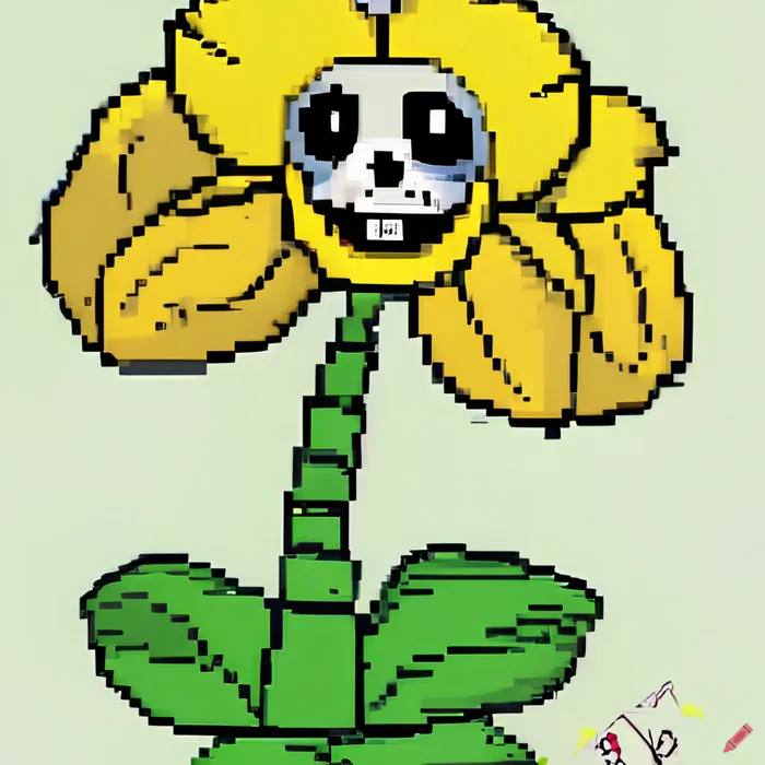 Evil flowey pixel art