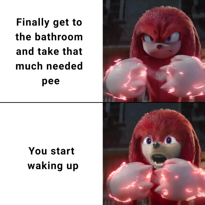 sonic pees on knuckles