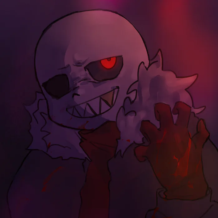 Sans fanart. It's scary but cool  Horrortale, Undertale, Horror sans