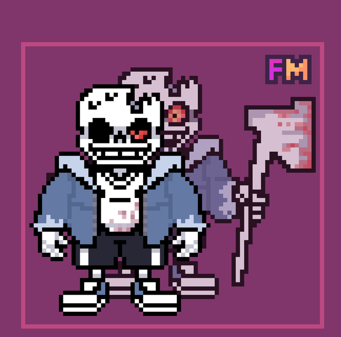 HORRORtale sans v2  Undertale pixel art, Undertale fanart, Pixel art