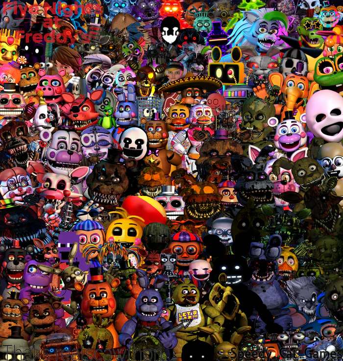 FNAF pixel art collage