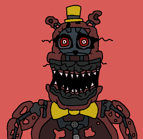 Nightmare fredbear pixel art