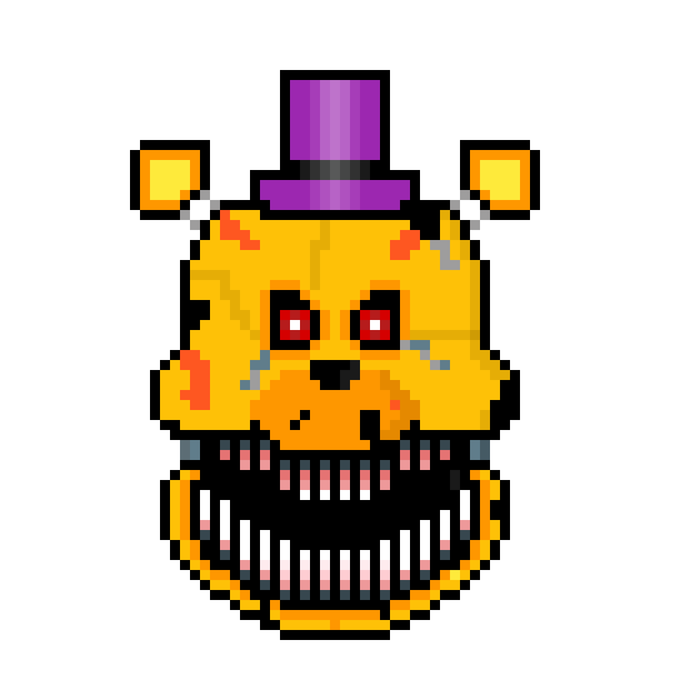 Nightmare fredbear pixel art