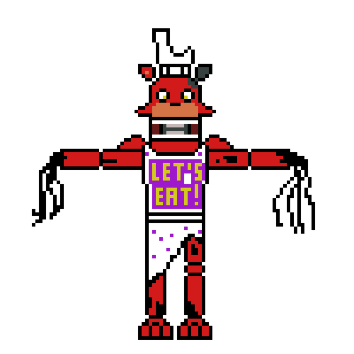 Eight bit foxy fnaf 2 minigame pixel art