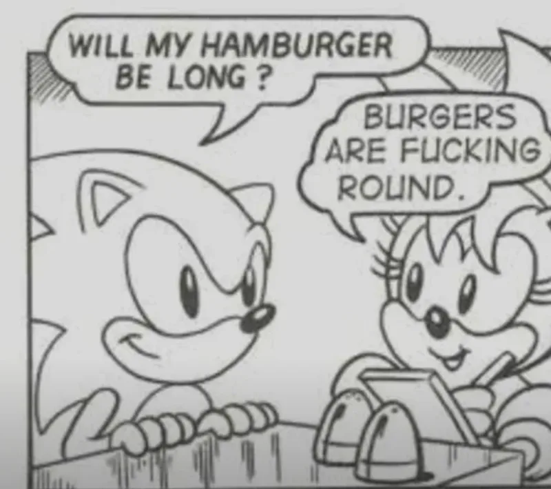 Hamburger Meme but its Dark Sonic The Hedgehog 