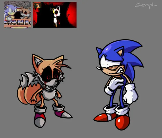 Early Majin and Sonic.exe sprites [Friday Night Funkin'] [Mods]