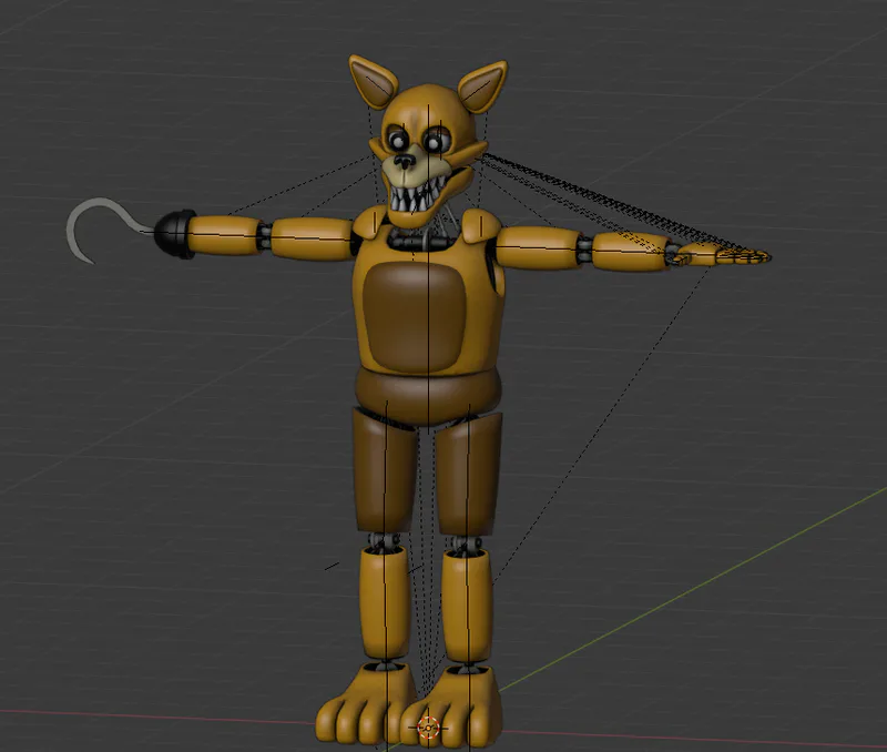 nightmare foxy from fnaf game 3D model 3D printable