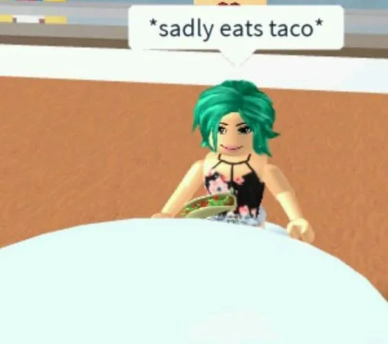 roblox noob avatar eating taco