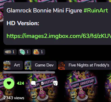 ❤️Glamrockfreddy-OFFICIAL❤️ #thankyouscott❤️ on Game Jolt: Glamrock Bonnie  V2