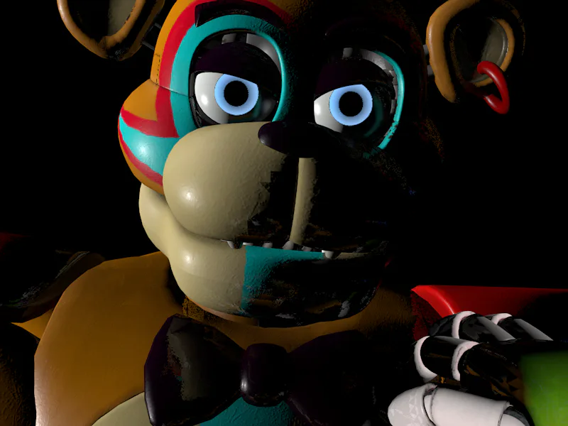 freddy fazbear, glamrock freddy, chica, glamrock chica, and