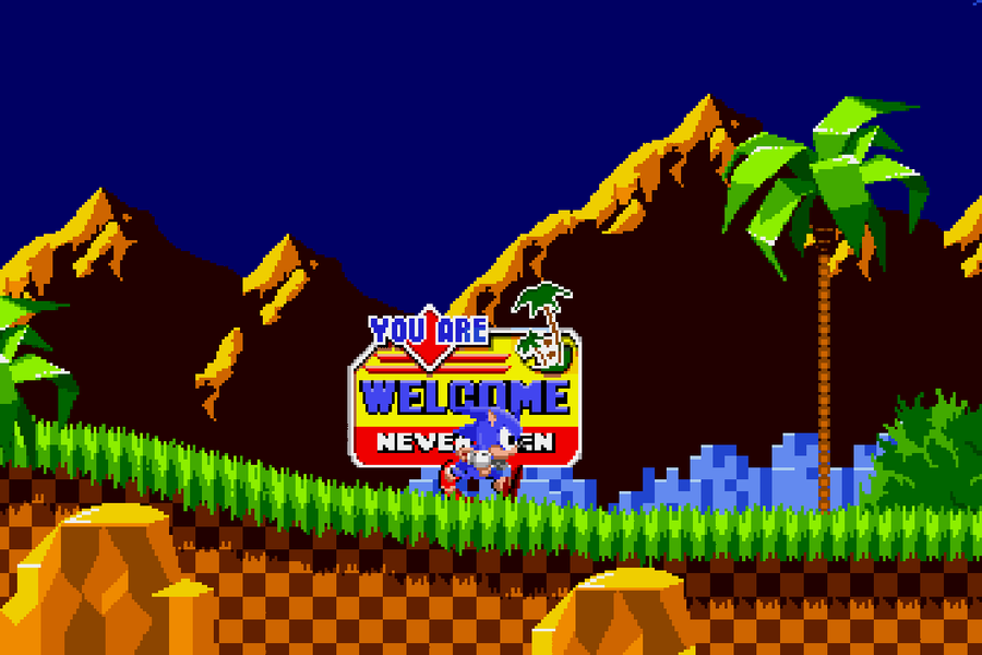 They actually remade the original Sonic 1 title screen sprites for this  animation, Sonic the Hedgehog