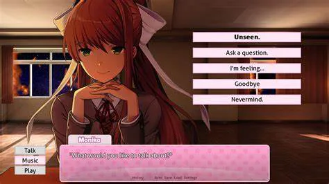 What happens when you ask Monika to kiss you(DDLC Monika After