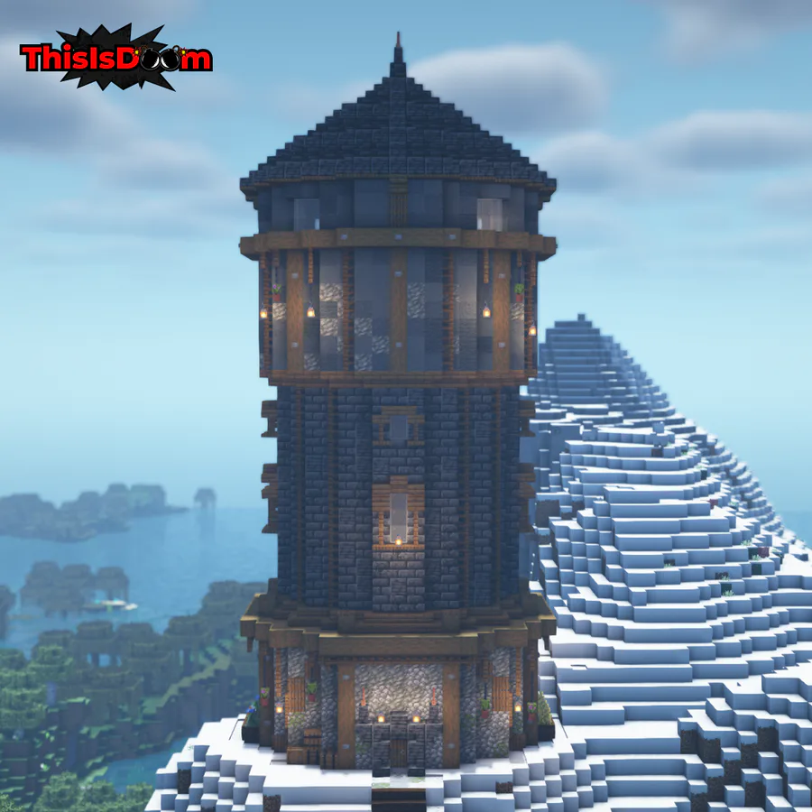 minecraft square medieval tower