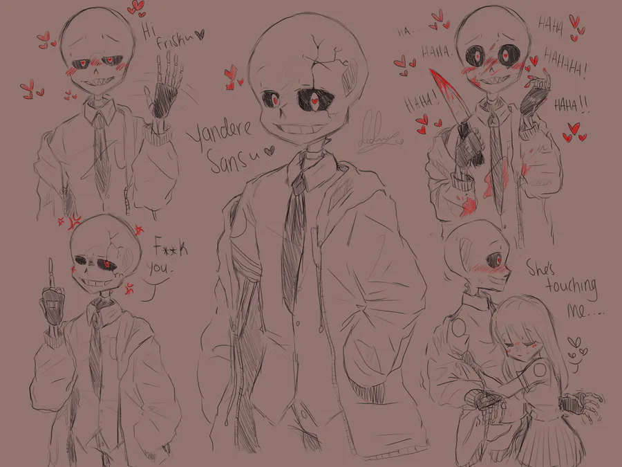 KiwiG(Confused) on Game Jolt: Yanderetale AU - Sans (Was inspired by  Wattpad story) My design for