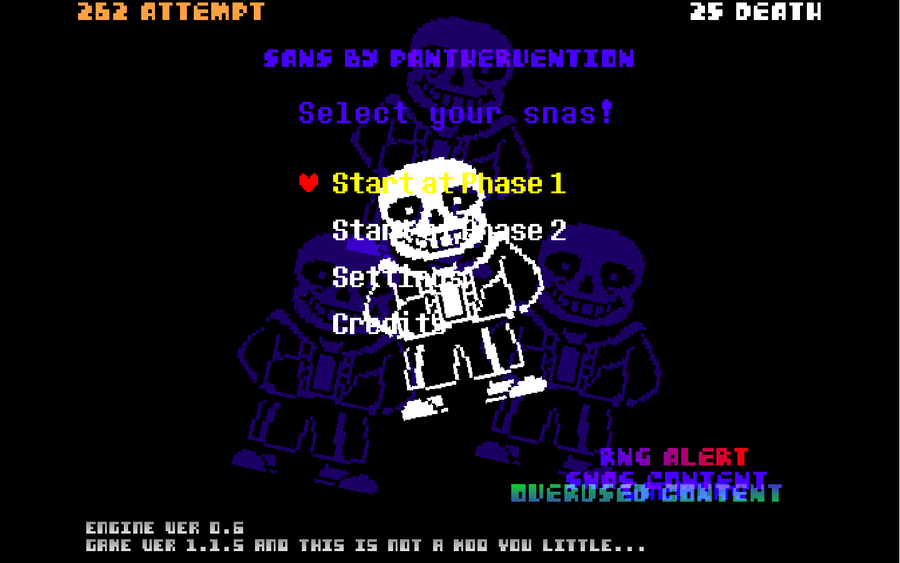 No Item Hardmode Sans full battle phase 1-5. Undertale Fan-Game 